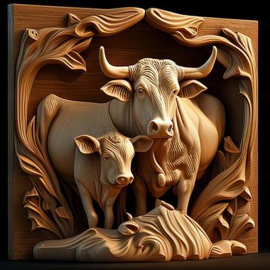 3D model oxen (STL)